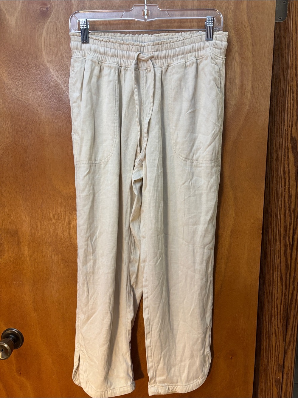 Sonoma Beige Elastic-Waist Drawstring pants